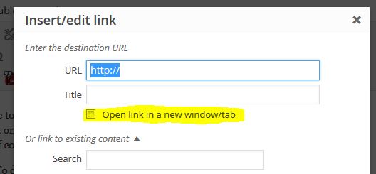 Use New Windows to Link To Other Websites